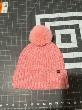 Adults Pink Pom Pom Knit Beanie Hat